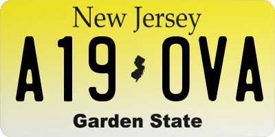 NJ license plate A19OVA