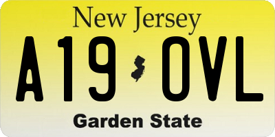 NJ license plate A19OVL