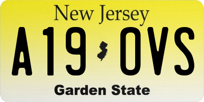 NJ license plate A19OVS
