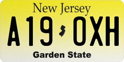NJ license plate A19OXH