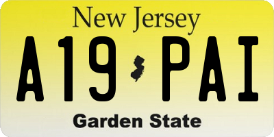 NJ license plate A19PAI