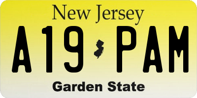 NJ license plate A19PAM