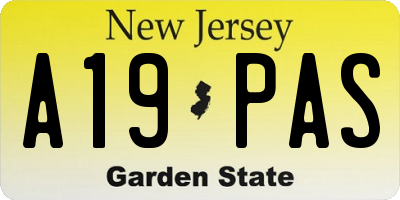 NJ license plate A19PAS