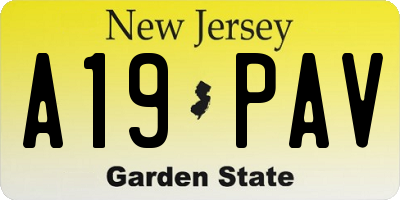 NJ license plate A19PAV