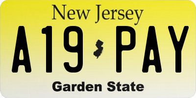 NJ license plate A19PAY
