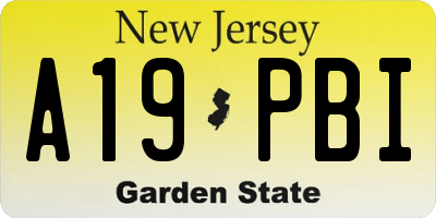 NJ license plate A19PBI