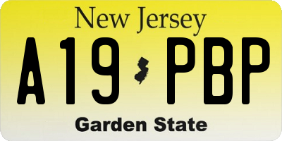 NJ license plate A19PBP