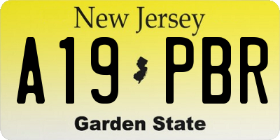 NJ license plate A19PBR