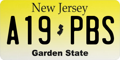 NJ license plate A19PBS