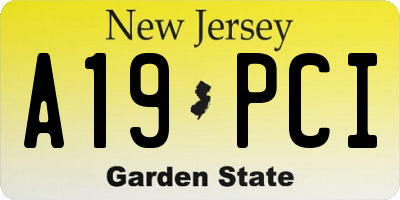 NJ license plate A19PCI