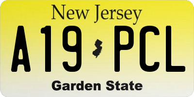 NJ license plate A19PCL