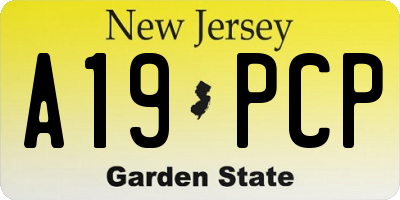 NJ license plate A19PCP