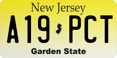NJ license plate A19PCT