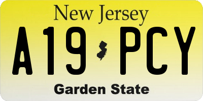 NJ license plate A19PCY