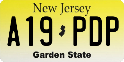 NJ license plate A19PDP
