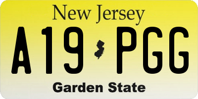 NJ license plate A19PGG