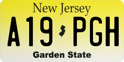 NJ license plate A19PGH