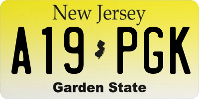 NJ license plate A19PGK