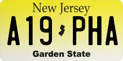 NJ license plate A19PHA