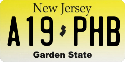 NJ license plate A19PHB