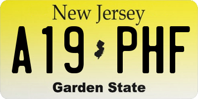 NJ license plate A19PHF