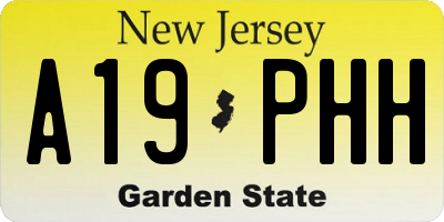 NJ license plate A19PHH
