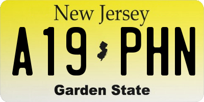 NJ license plate A19PHN