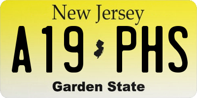 NJ license plate A19PHS