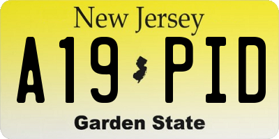 NJ license plate A19PID