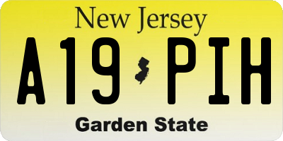 NJ license plate A19PIH