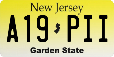 NJ license plate A19PII