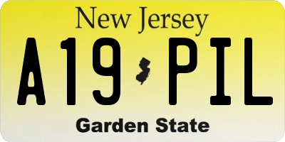 NJ license plate A19PIL