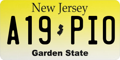 NJ license plate A19PIO
