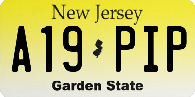 NJ license plate A19PIP