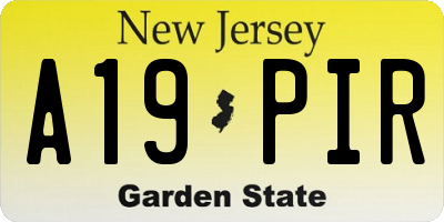 NJ license plate A19PIR