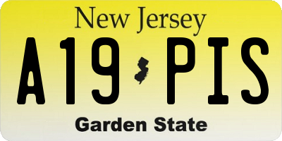 NJ license plate A19PIS