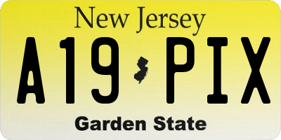 NJ license plate A19PIX