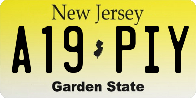 NJ license plate A19PIY