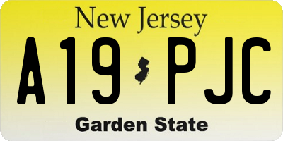 NJ license plate A19PJC