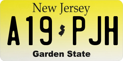 NJ license plate A19PJH