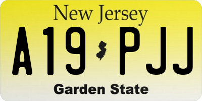 NJ license plate A19PJJ