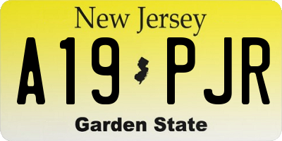 NJ license plate A19PJR