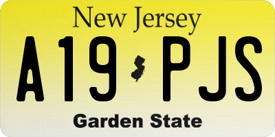 NJ license plate A19PJS