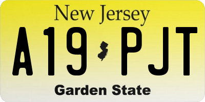 NJ license plate A19PJT