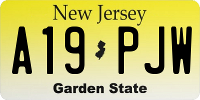 NJ license plate A19PJW