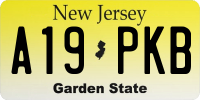 NJ license plate A19PKB