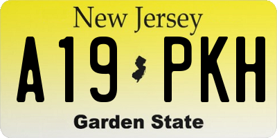 NJ license plate A19PKH