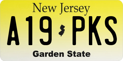 NJ license plate A19PKS