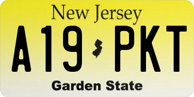 NJ license plate A19PKT