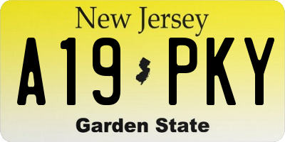 NJ license plate A19PKY